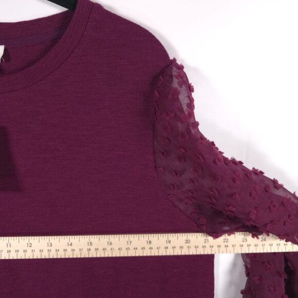 NWT MAEVE Anthropologie Textured Semi-sheer puffed Sleeve Top Size XL PETITE - Picture 11 of 15